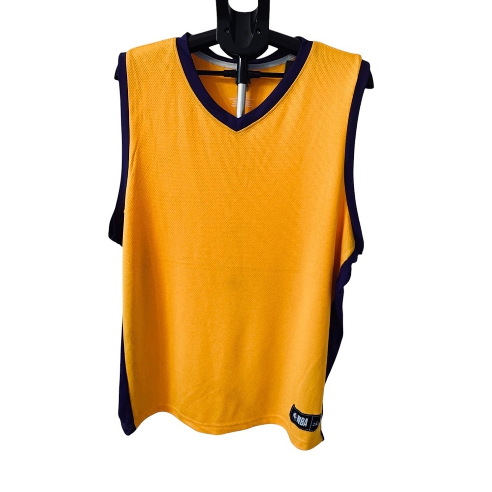 NBA TX3 Cool Los Angeles Gold Purple Mesh Practice Jersey Tank Sz 2XL Streetwear